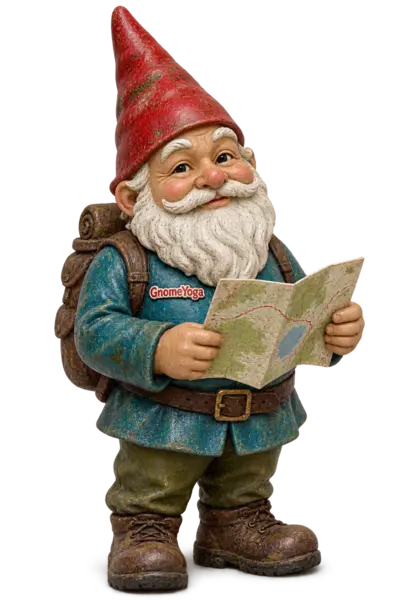 A gnome studying a map