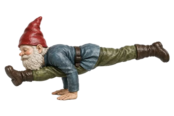 Yoga illustration: One-Legged Koundinya I — Eka Pāda Kauṇḍinyāsana I